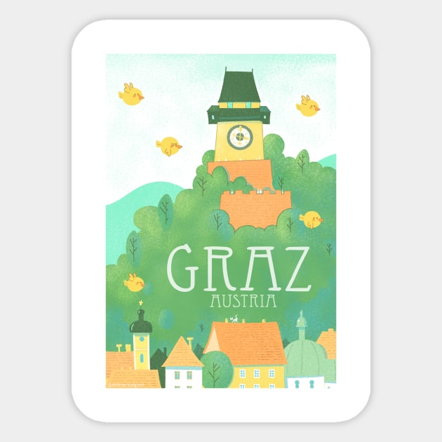 Graz Cityscape Sticker by Queenmob